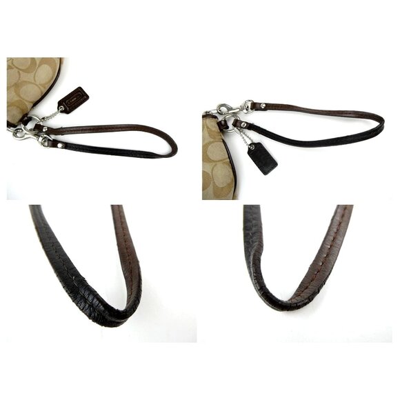 Coach Signature Khaki Brown Ashley Wristlet - Picture 11 of 12